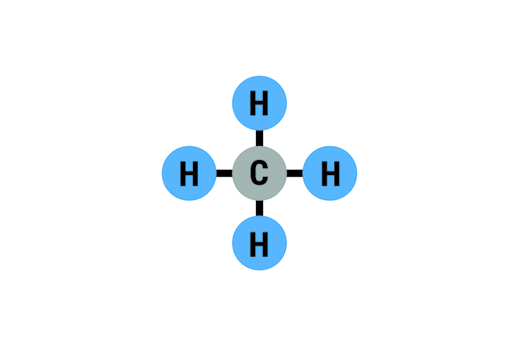 image showing the molecular structure of methane